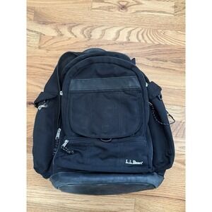 Vintage LL. Bean Back Pack Black Leather Bottom